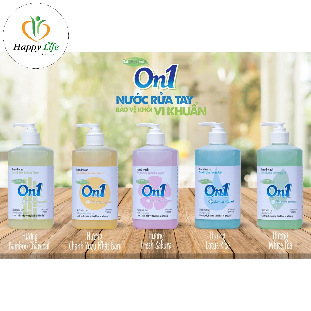 Nước rửa tay tạo bọt, xà phòng rửa tay, gel rửa tay On1 500ml, làm sạch diệt khuẩn - Happy Life 4U