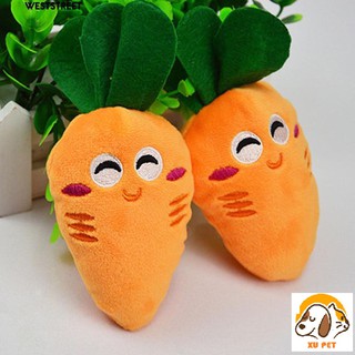Thú Nhồi Bông Hình Củ Cà Rốt - Đồ Chơi Cho Thú Cưng ( Có Tiếng còi Kêu )