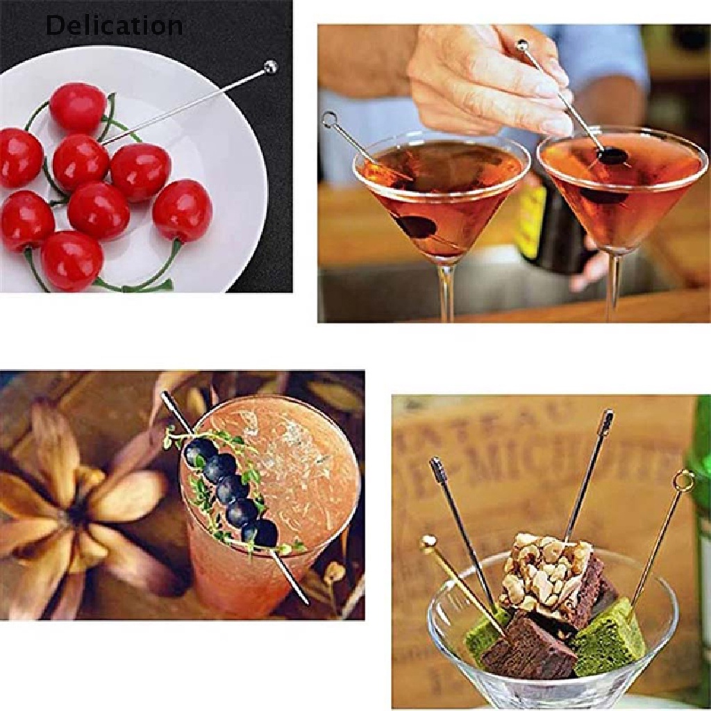 Set 4 Que Inox Gắp Cocktail / Trái Cây Có Thể Tái Sử Dụng