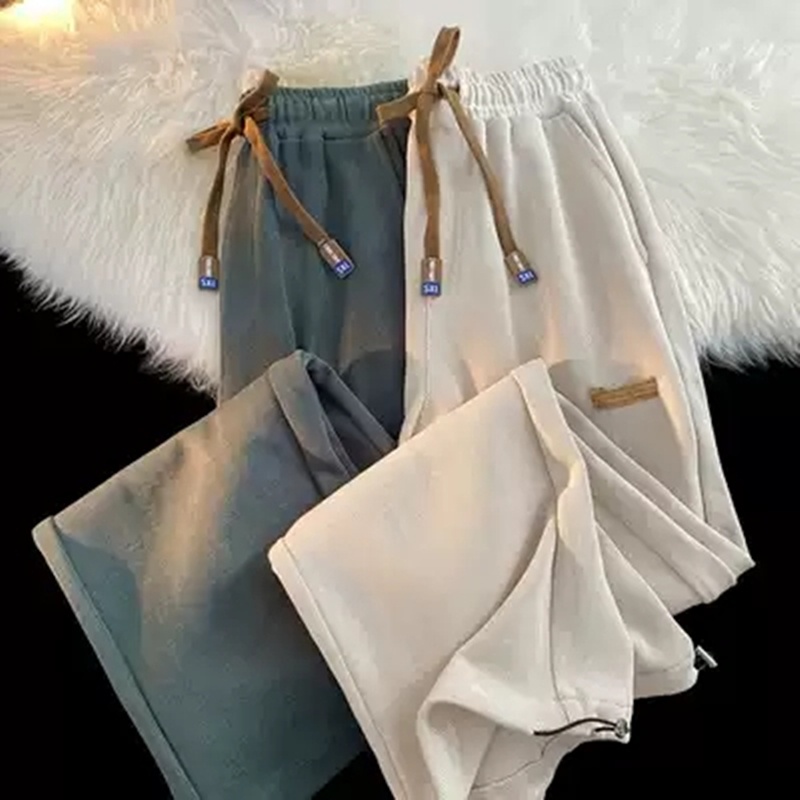 NRVP Quần thể thao nữ ống rộng phong cách đường phố Hàn Quốc