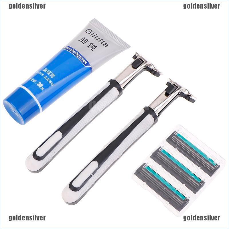 (Hàng Mới Về) Set 40 Lưỡi Dao Cạo Râu Gillette 3 Màu Vàng Cho Nam