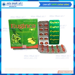 Viên uống Euginca - Giảm ho, thông thoáng mủi họng - Hộp 10 vỉ 100 viên