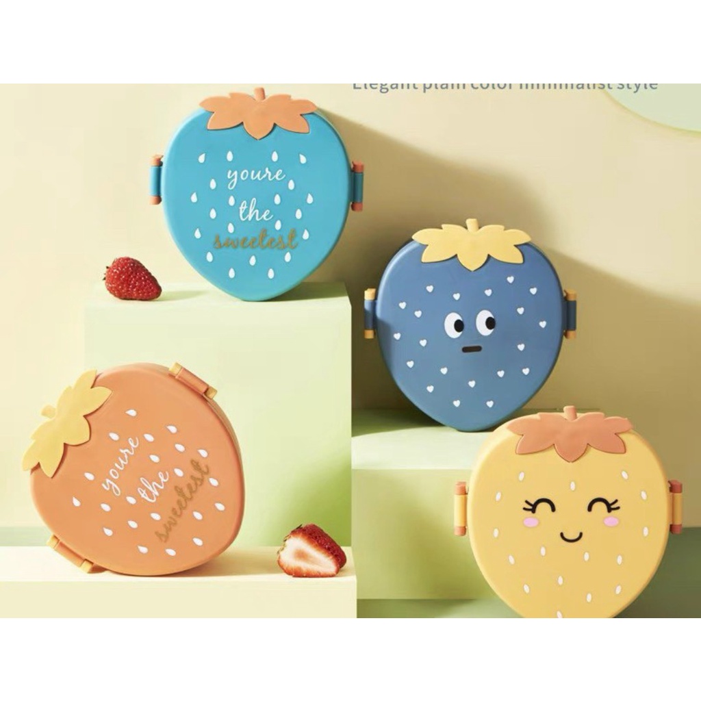 Hộp cơm cà rốt 3 ngăn nhỏ Lunch Box thức ăn cute dễ thương pastel - giao màu ngẫu nhiên