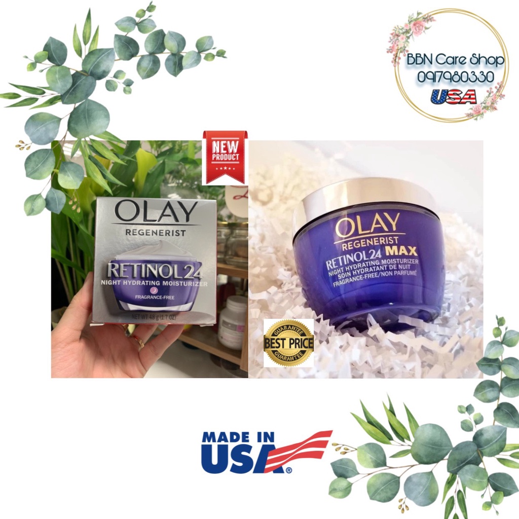 Kem dưỡng Olay Retinol 24 Max Night Hydrating Moisturizer Fragrance Free 48g - Kem chống lão hóa Olay