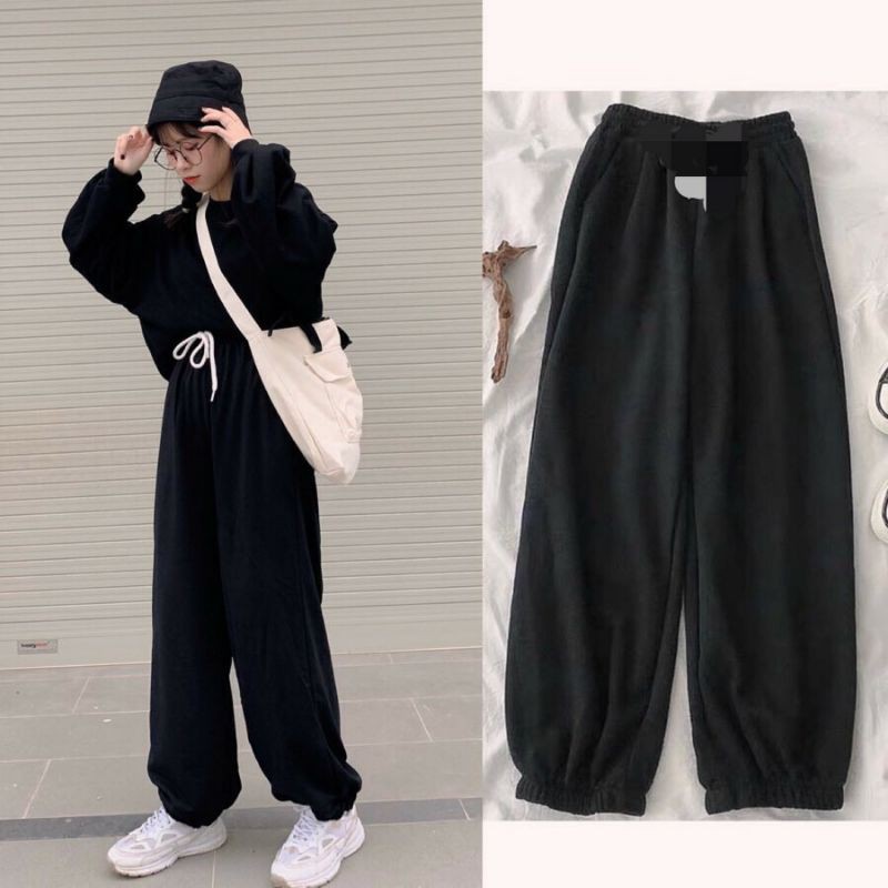 [SIẺU HOT Quần Jogger Nữ Dài Ống Rộng Có Bo SIMPLE Ulzzang (ẢNH THẬT)