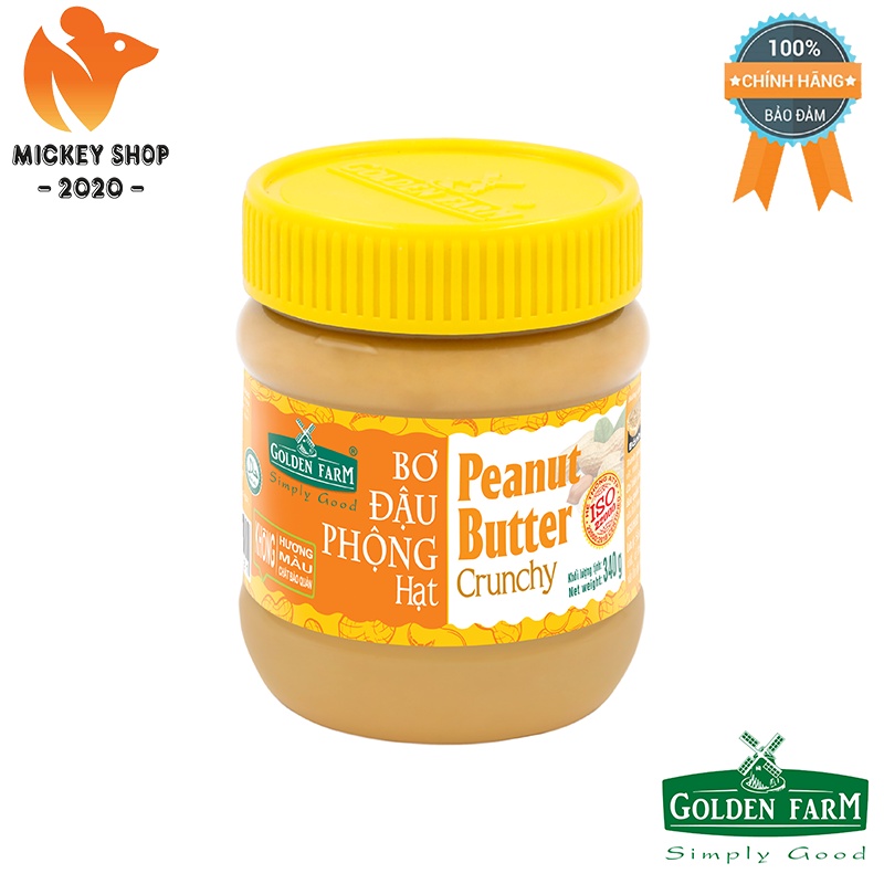 [ BÁN CHẠY ] Bơ Đậu Phộng Hạt Peanut Butter Crunchy Golden Farm 170g, 340g, 510g