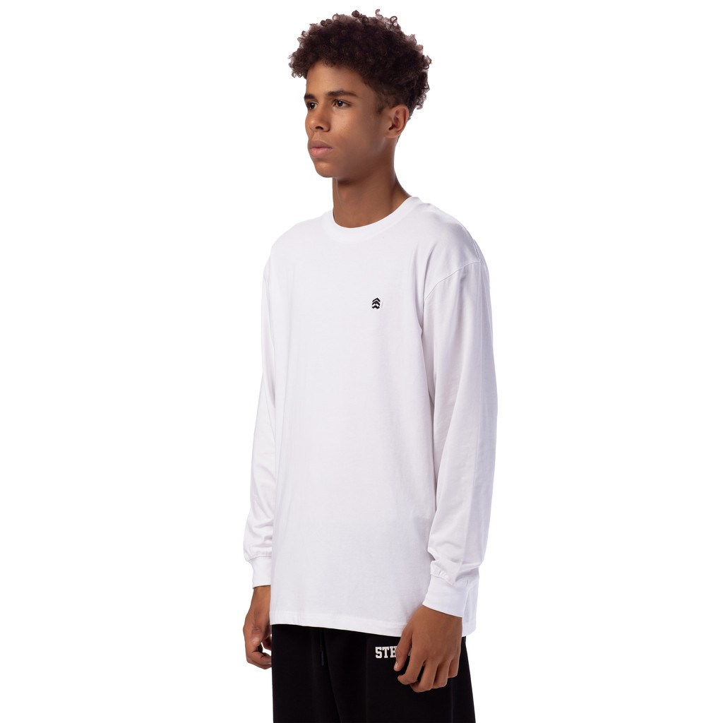 5THEWAY Áo Thun Tay Dài Trắng Logo Đen 5TW/RTW Traditional Fit Tee