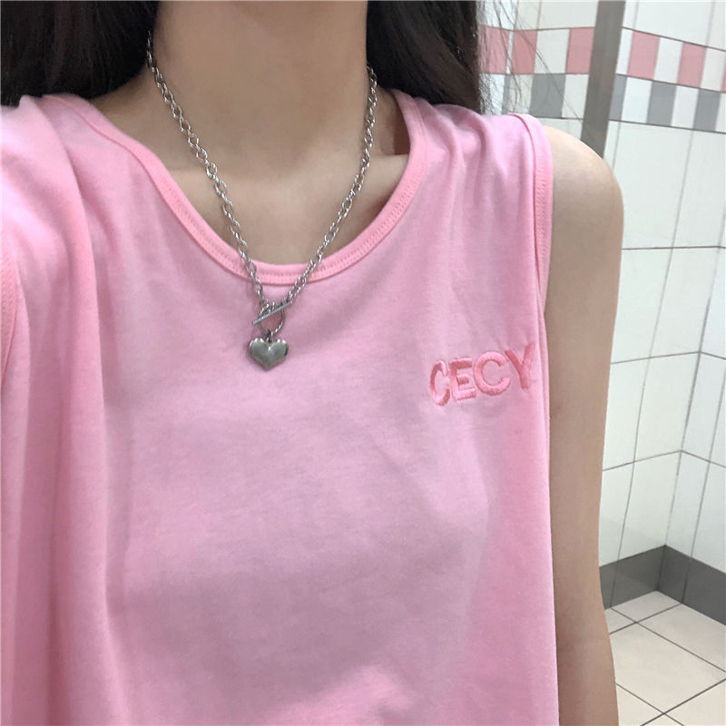 Áo Thun Nữ Không Tay Dáng Rộng Phong Cách Hàn Quốc Trẻ Trung