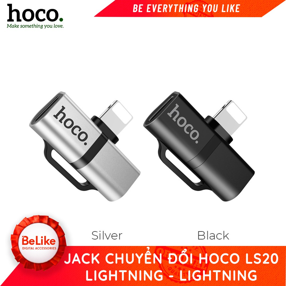 Jack chuyển đổi Lightning to Lightning Hoco LS20 - BH 6 Tháng