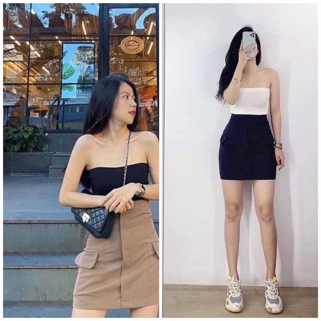 Chân Váy Nữ Cạp Cao Siêu Tôn Dáng Có Nắp Túi Khoe Eo Khoe Mông | BigBuy360 - bigbuy360.vn