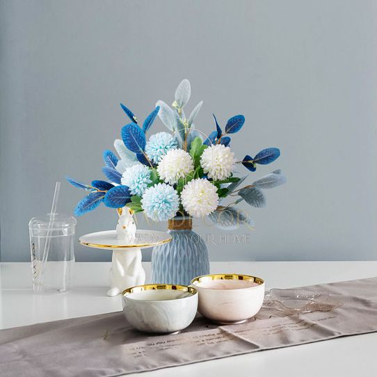 Bình gốm hoa lụa lọ hoa Bắc Âu decor trang trí phòng khách sang trọng - AM Decor