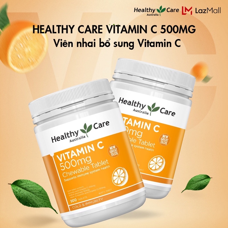 Viên Nhai Bổ Sung Healthy Care Vitam C Dạng Kẹo Mềm Dễ Nhai 🧡🧡