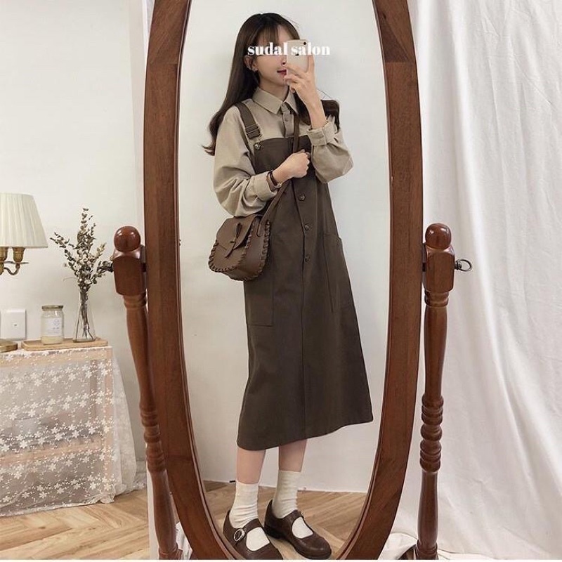 Set váy yếm vintage