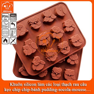 KHUÔN SILICON LÀM KẸO, THẠCH RAU CÂU, SOCOLA HÌNH CHIM CÚ