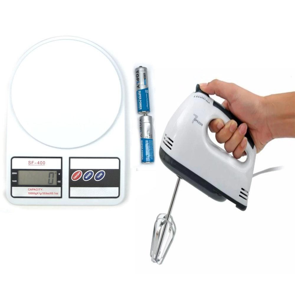 Cân Điện Tử Nhà Bếp 5kg + 2 Pin Tặng Kèm Máy Đánh Trứng 7 Chức Năng