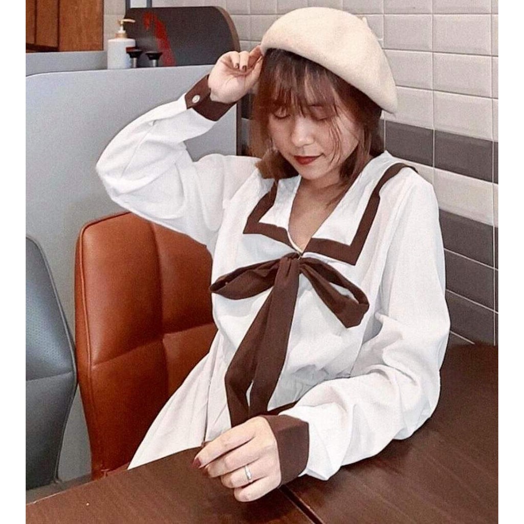 [ Mã FAMAYWA2 giảm 10K đơn 50K] (New) VÁY MAXI NỮ THẮT NƠ PHỐI TAY Ulzzang - ĐẦM POLO CỔ BẺ THỦY THỦ TRẮNG ĐEN | BigBuy360 - bigbuy360.vn