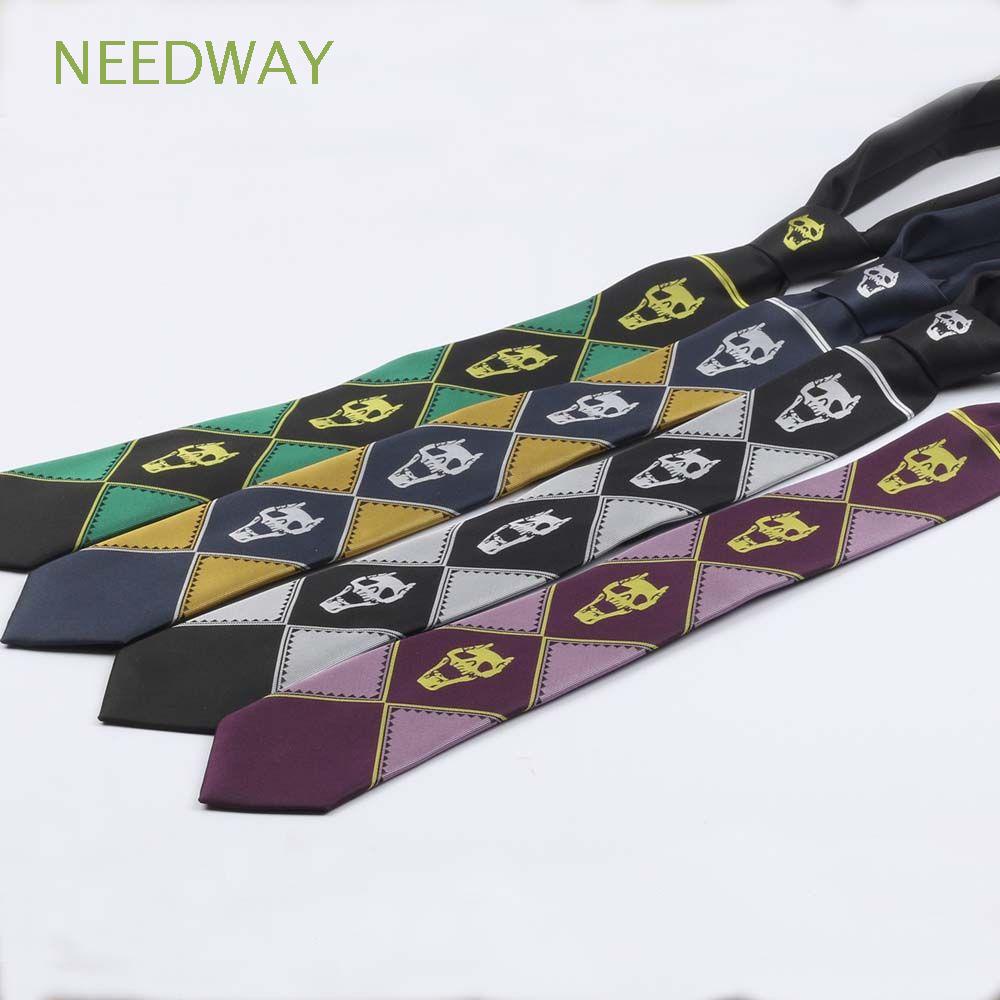 NEEDWAY Cà vạt nam chất lượng cao màu vàng tím KILLER QUEEN Kira JoJo's Bizarre Adventure nhiều màu cá tính