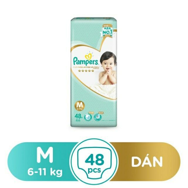 Tã dán Pampers Nhật S60/M48/L40