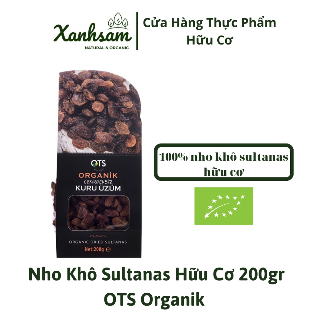 Nho Khô Sultanas Hữu Cơ 200gr OTS Organik - XanhSam Organic