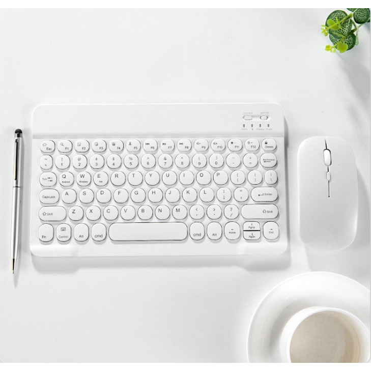 Bàn Phím Bluetooth và Chuột Bluetooth DITECH phím tròn Chất Lượng Cao Cho Máy Tính Bảng,bàn phím không dây - HATECH66
