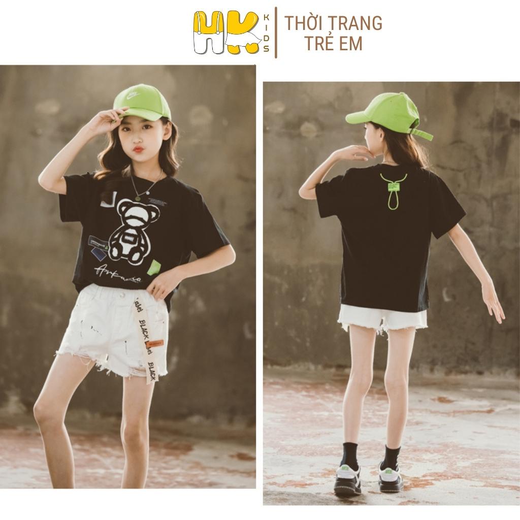 Áo phông cộc tay cho bé trai và gái BOLA, áo thun ngắn tay chất cotton mềm mịn, thoáng mát size từ 3-7 tuổi - HK KIDS