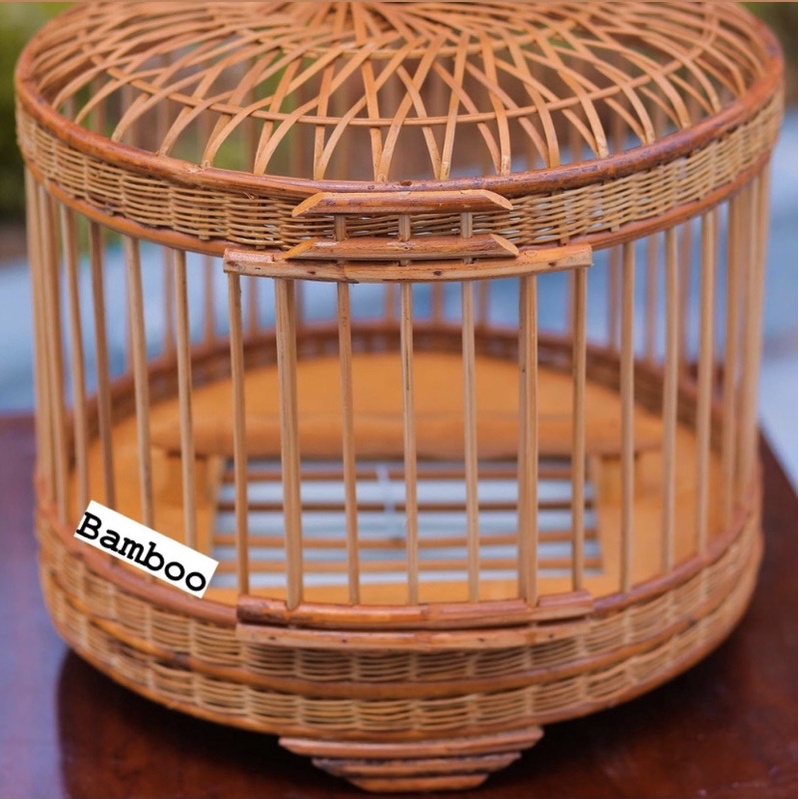 Lồng cu gáy Bamboo lồng nuôi chim cu gáy tặng kèm phụ kiện