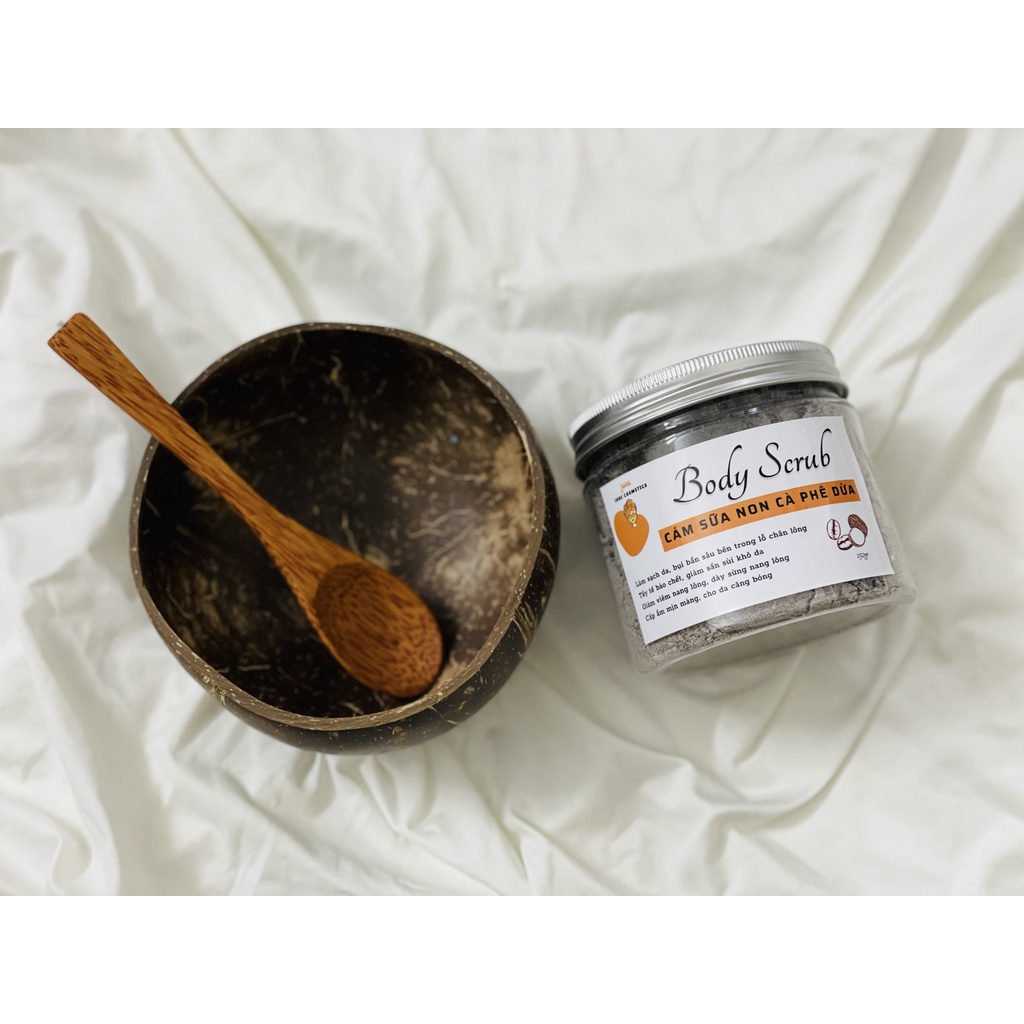 Body Scrub Cám Sữa Non Cà Phê Dừa tẩy tế bào chết June Cosmetics