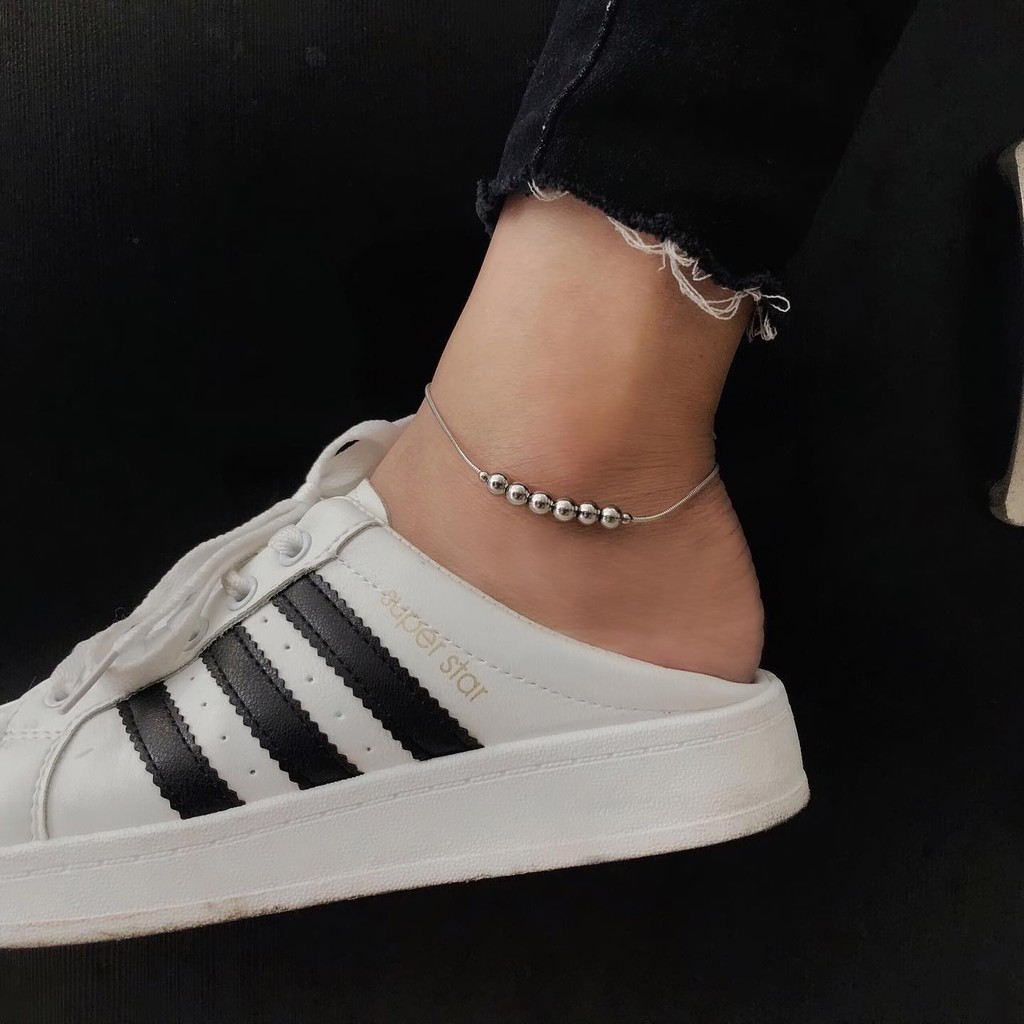 Lắc Chân Bi Màu Silver Thời Trang Unisex | BigBuy360 - bigbuy360.vn