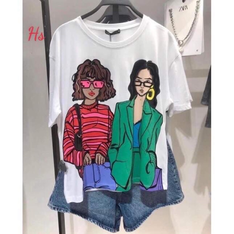Áo 2 cô gái đeo kính HS6