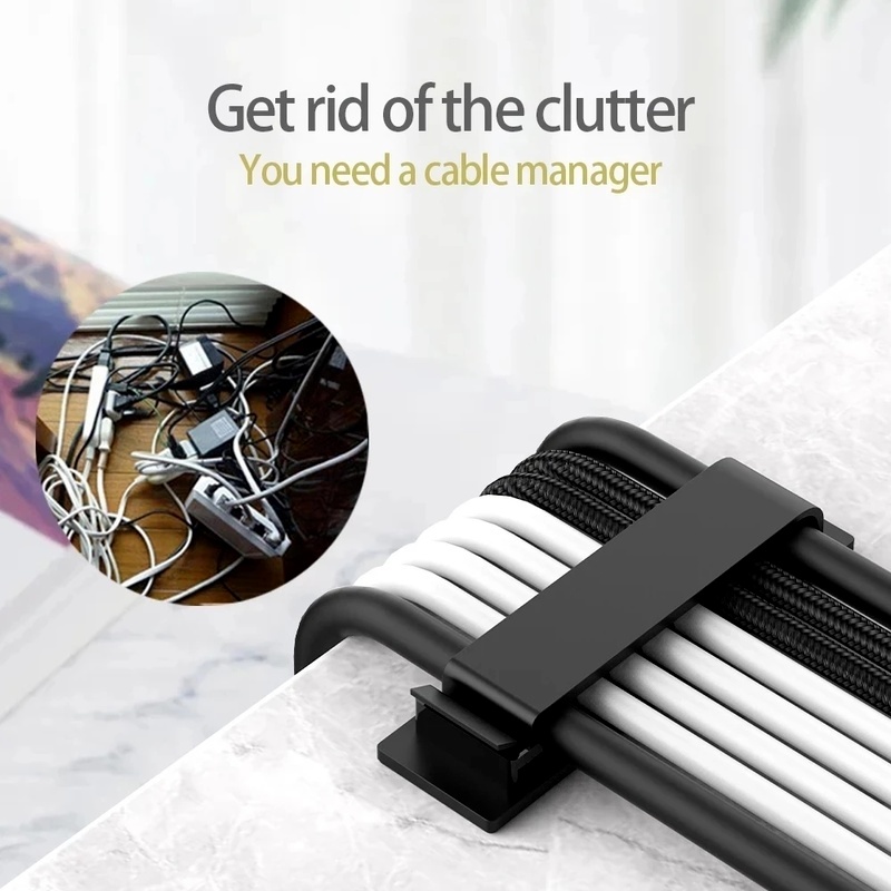 Giá Đỡ Cố Định Dây Cáp Để Bàn Tự Dính Tiện Dụng