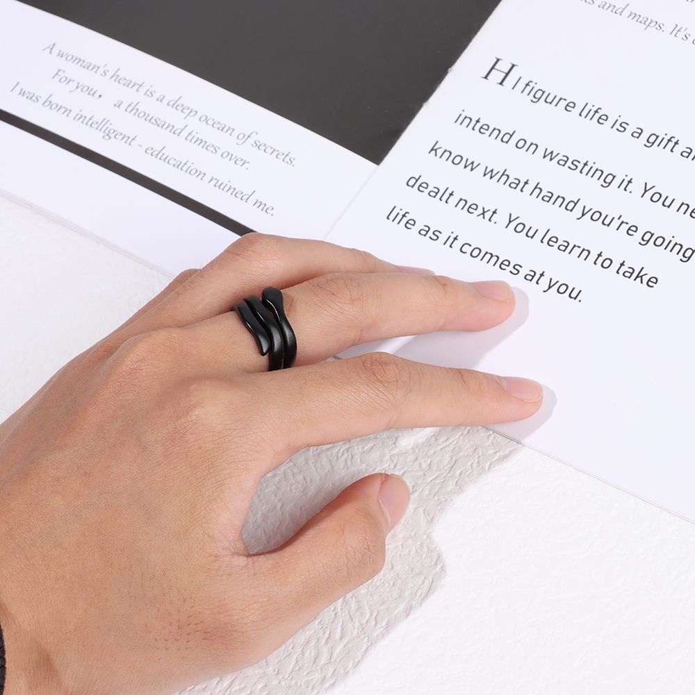 Nhẫn hở hình rắn phong cách punk cổ điển độc đáo thời trang