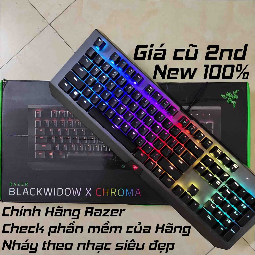 Razer Blackwidow X Chroma Gunmetal Green Switch-Bán phím chuyên game chính hãng Razer pubg hơn cả Fuhlen Logitech