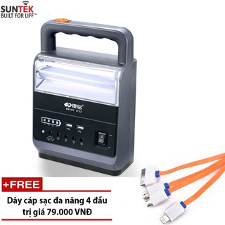 Đèn LED tích điện chuyên dụng kiêm ắc quy sạc dự phòng SUNTEK KM-927A+ Tặng cáp sạc đa năng