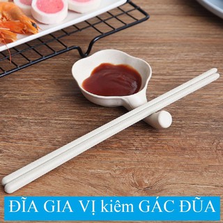 Đĩa đựng gia vị kiêm gác đũa chất liệu lúa mạch