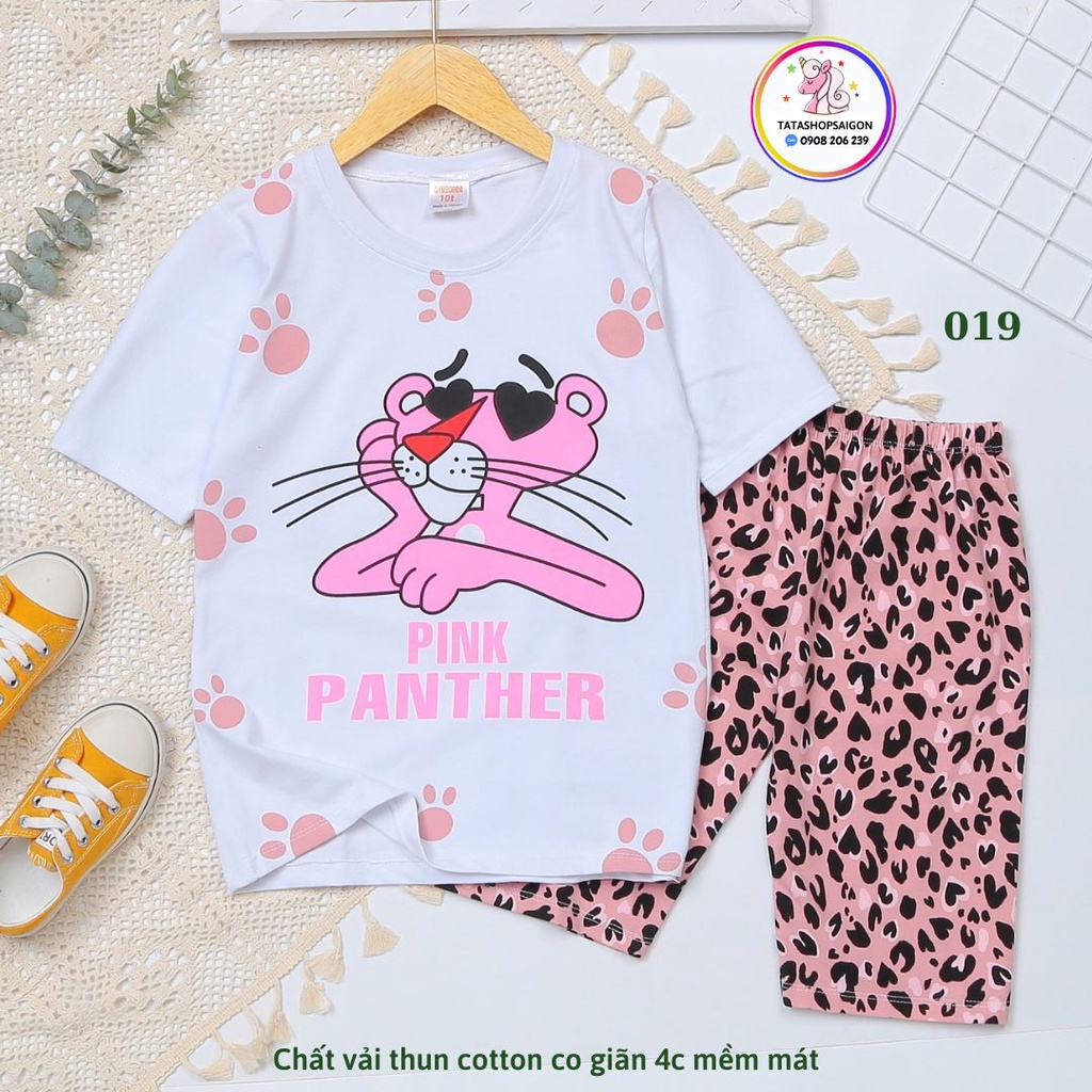 [21-40kg] Đồ bộ bé gái size đại mặc nhà vải thun cotton mềm 019