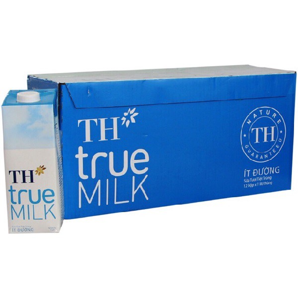 Sữa tươi tiệt trùng ít đường TH true MILK hộp 1 lít Dễ Uống