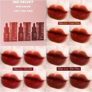 Son Ink 101,102,103 (Son kem lì Peripera Peri's Ink Velvet)