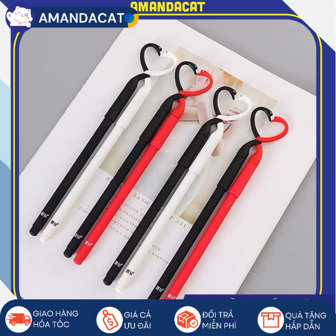 [Hàng sẵn] Bút bi hình thiên nga độc đáo Bút mực gel đen 0.2mm Bút gel Bút văn phòng phẩm Bút mực cho học sinh