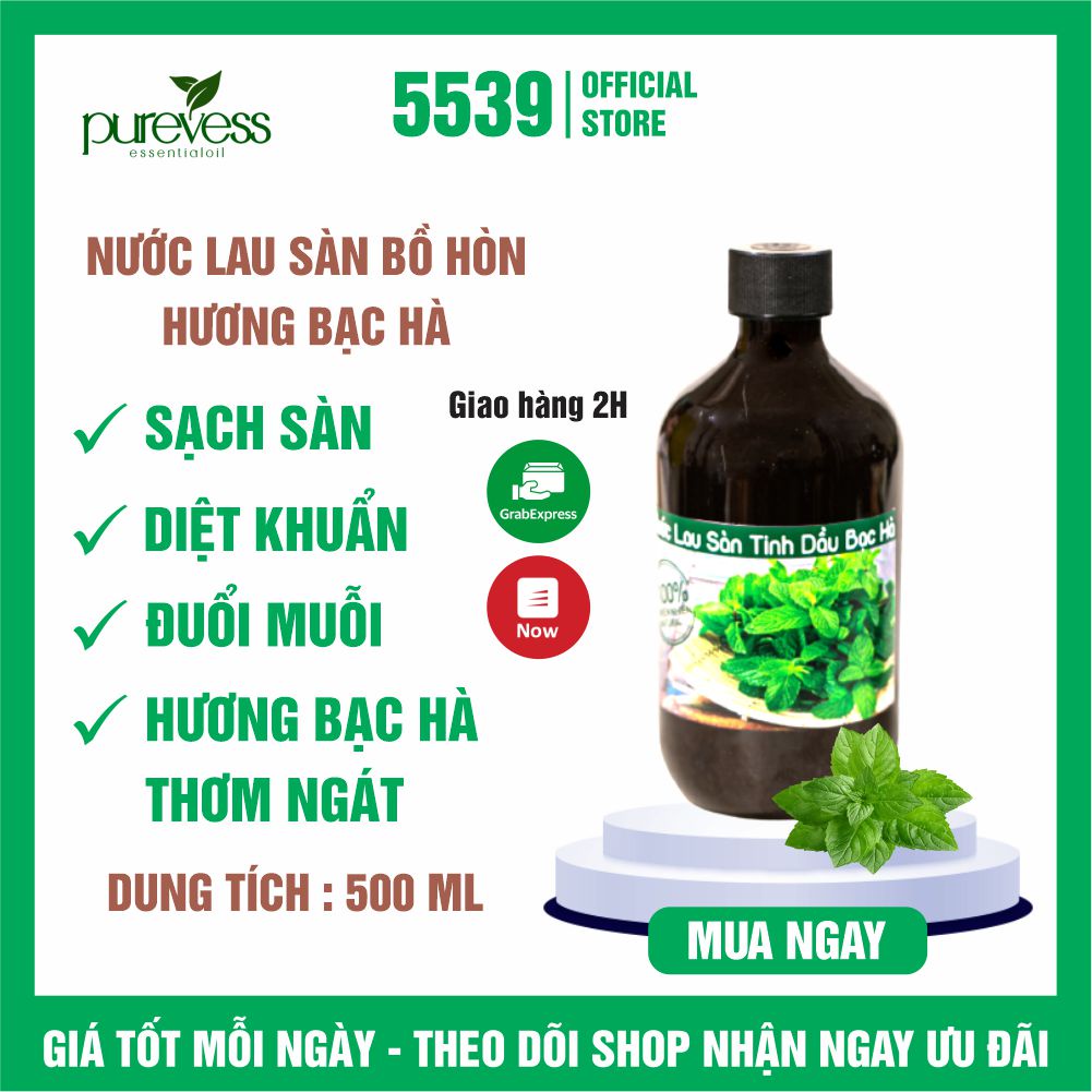 Nước lau sàn hương quế Purevess 500 ml đánh bay mọi vết bẩn, đuổi muỗi, thơm phòng, tốt cho sức khỏe - Shop 5539