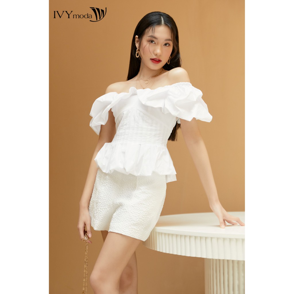 Áo peplum tay bồng thiết kế IVY moda MS 16B8592