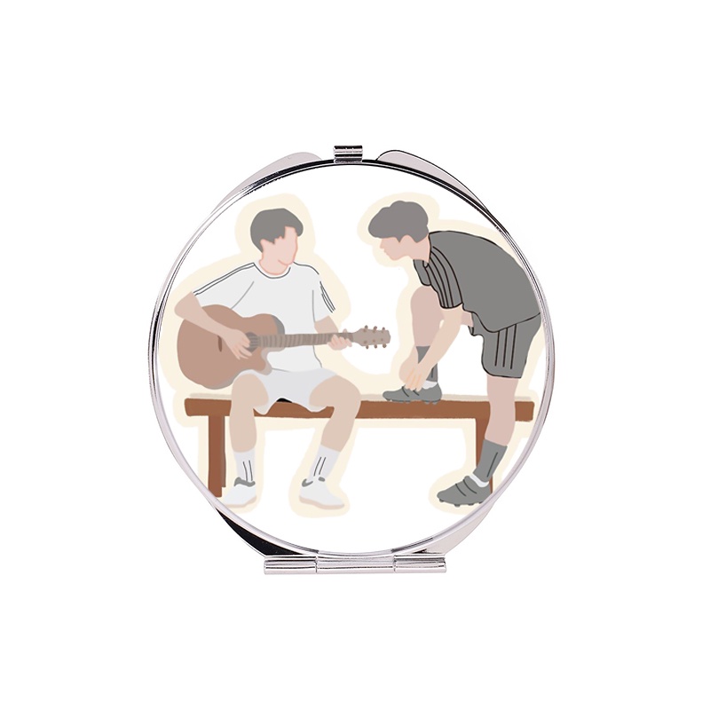 Gương hai mặt in hình nhân vật BRIGHTWIN COUPLE anime chibi tiện lợi bỏ túi xinh xắn