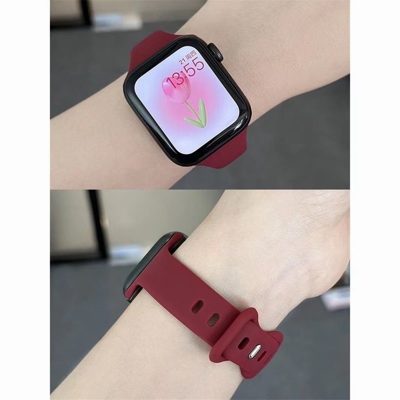 Dây Đeo Silicone Mỏng Cho Đồng Hồ Thông Minh Apple Watch Series 7 6 5 4 3 2 38mm 42mm iwatch 40mm 44mm 41mm 45mm