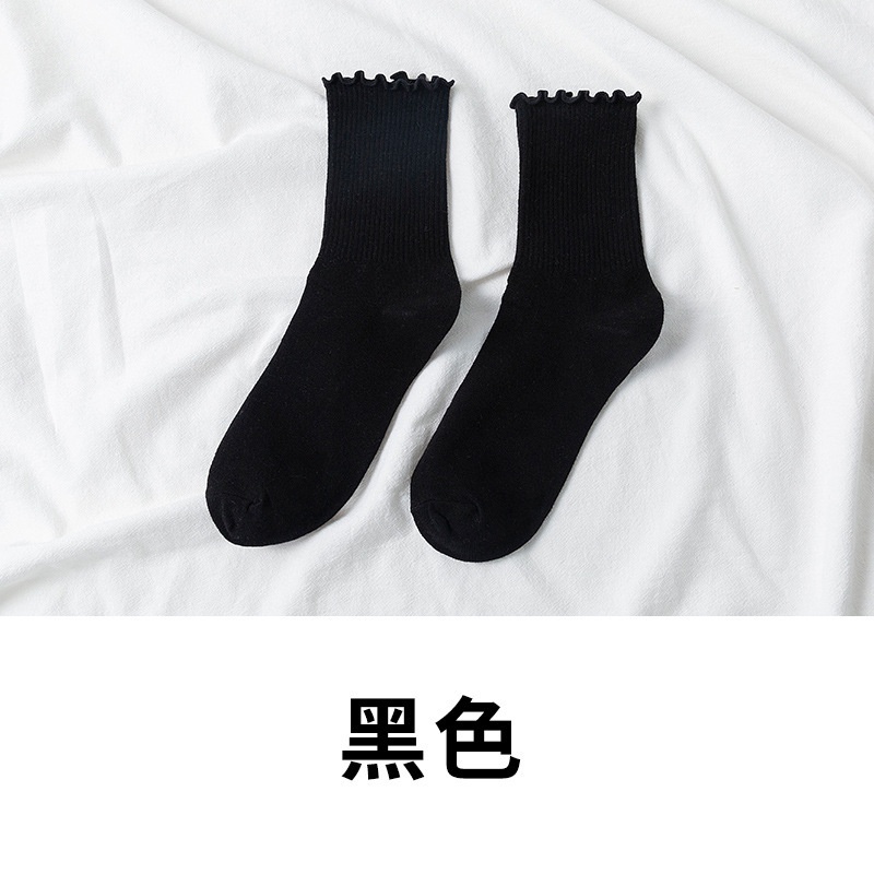 Mới Vớ Cotton Màu Trơn Xinh Xắn Cho Nữ