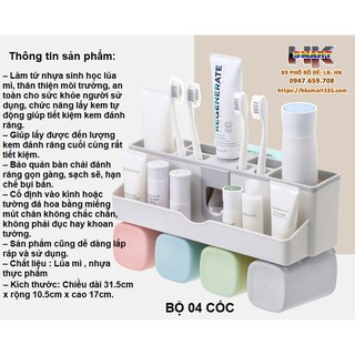 BỘ NHẢ KEM ĐÁNH RĂNG LÚA MẠCH 2 CỐC 3 CỐC 4 CỐC