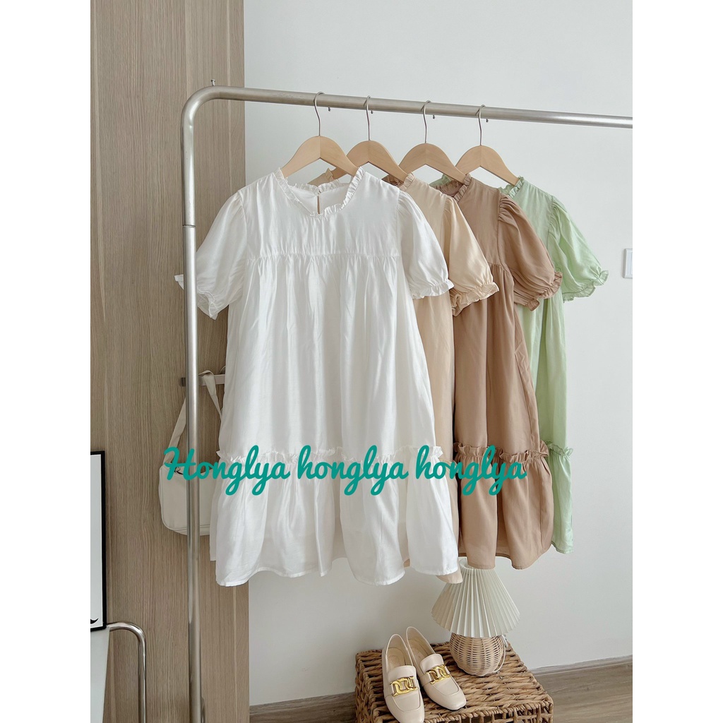 Đầm tiểu thư babydoll chất tơ cao cấp form freesize siêu xinh