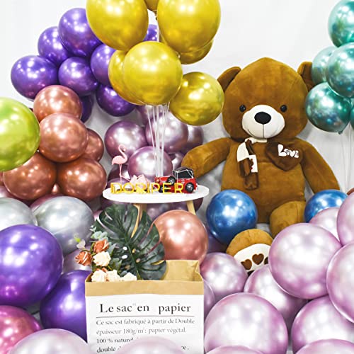 10 Bong Bóng 10 INCH Bằng Latex Mạ Chrome Trang Trí Tiệc Sinh Nhật