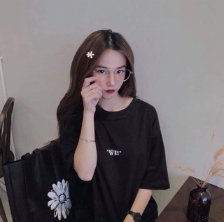 💋Áo Thun Tay Lỡ Hoa Cúc Sau Lưng