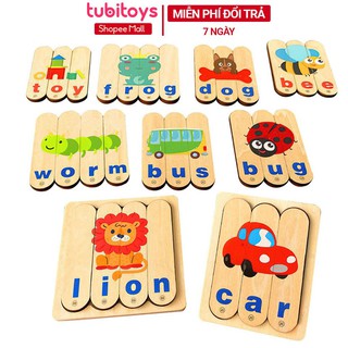 Bộ xếp hình cho bé 96 que kem gỗ 2 mặt giúp trẻ chơi vui học tiếng Anh hiệu quả TUBITOYS