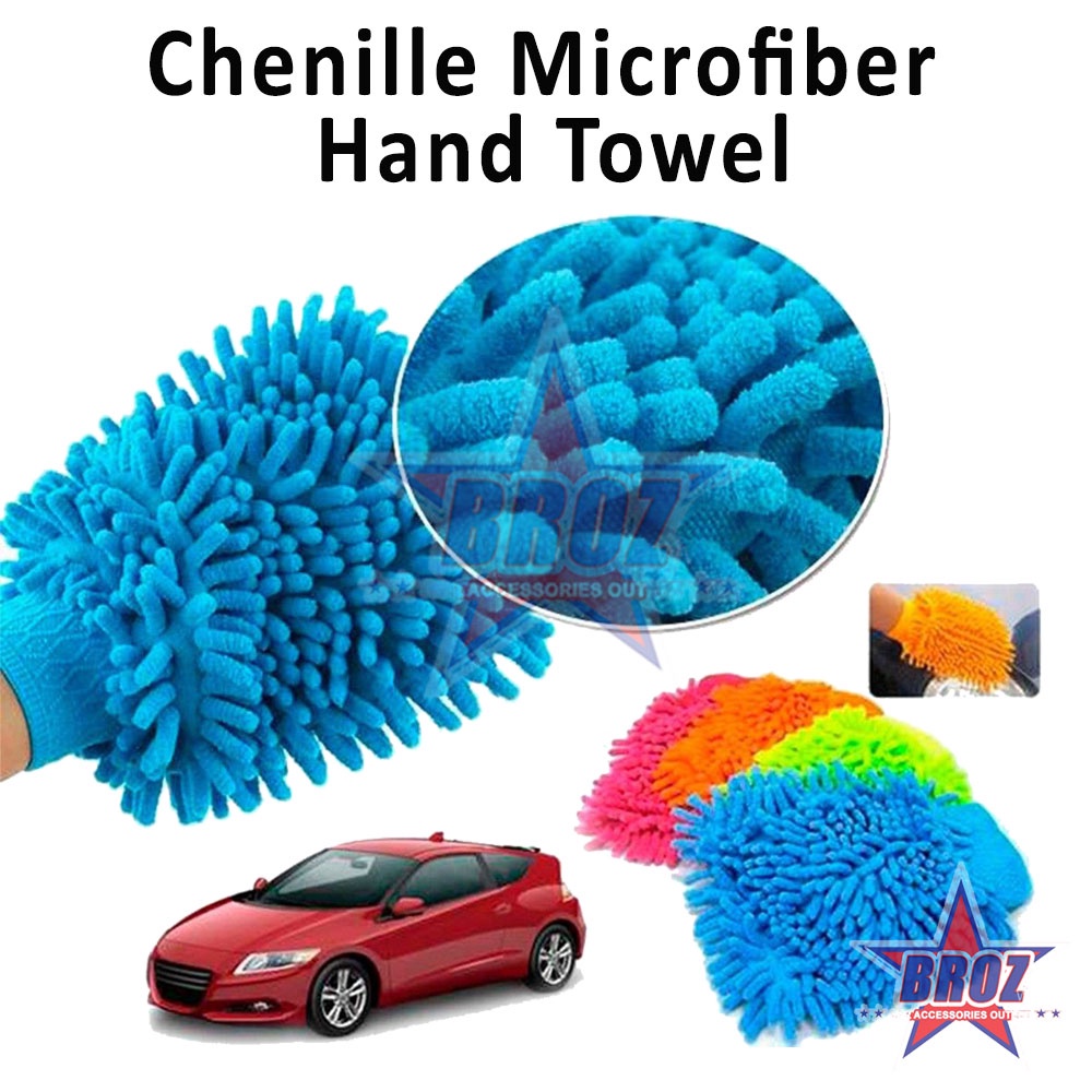 Găng tay rửa xe hơi hai mặt bằng sợi nhỏ có thể giặt sạch phụ kiện chăm sóc cho xe hơi