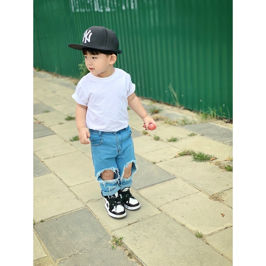 Áo thun tay lỡ trơn basic cho bé , áo thun unisex , Kid_genZ